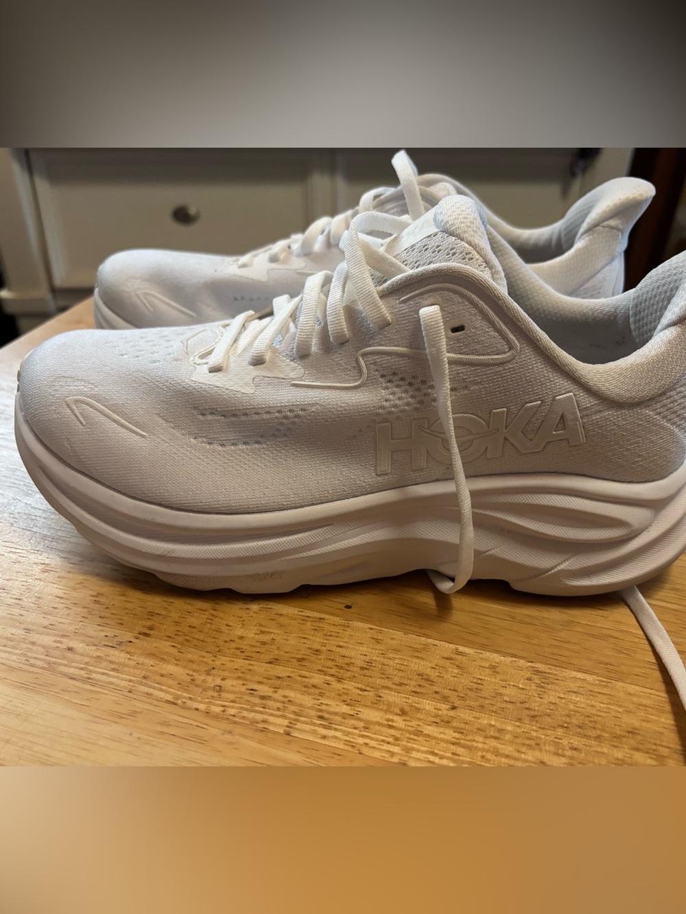 Hoka women’s All-White Athletic Running Shoes